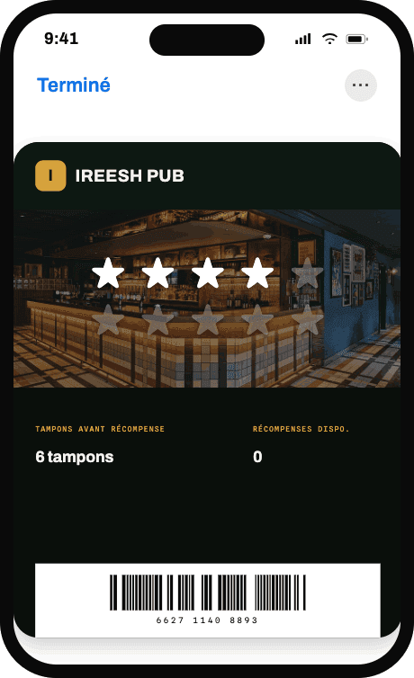 Carte de tampons étoiles — Ireesh Pub